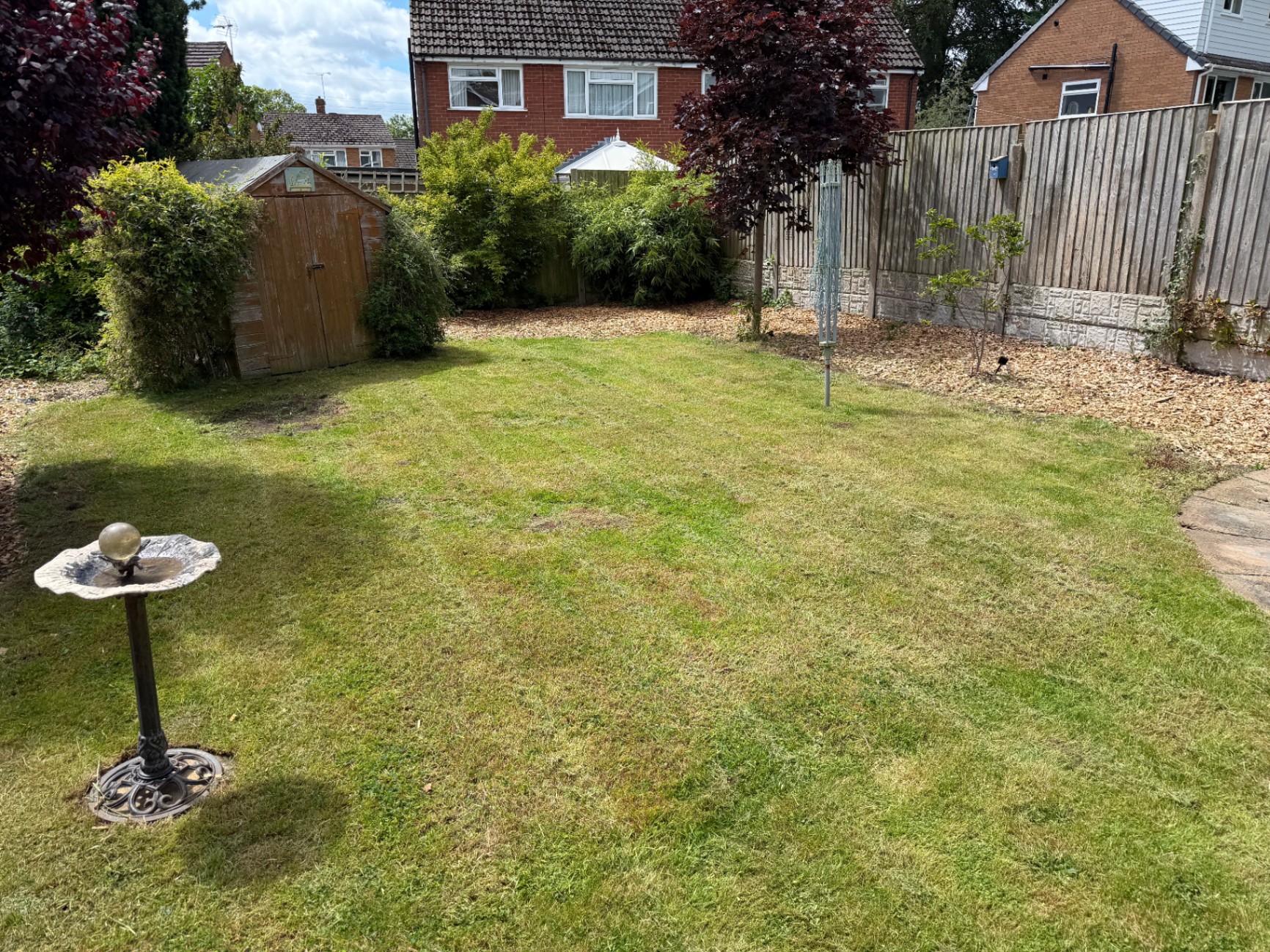 Lawn after mowing and tidy up